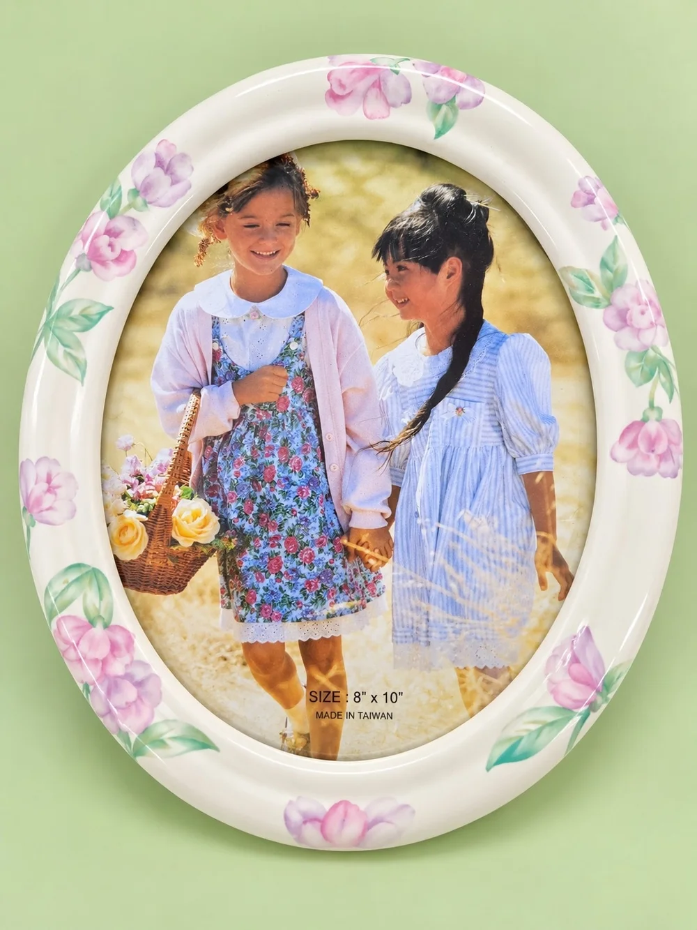 Floral Oval Ceramic Photo Frame For 8X10 Photo